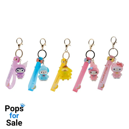 Sanrio Raincoat Series Keychain with Hand Strap Hello Kitty and Friends Display (12) Keyrings
