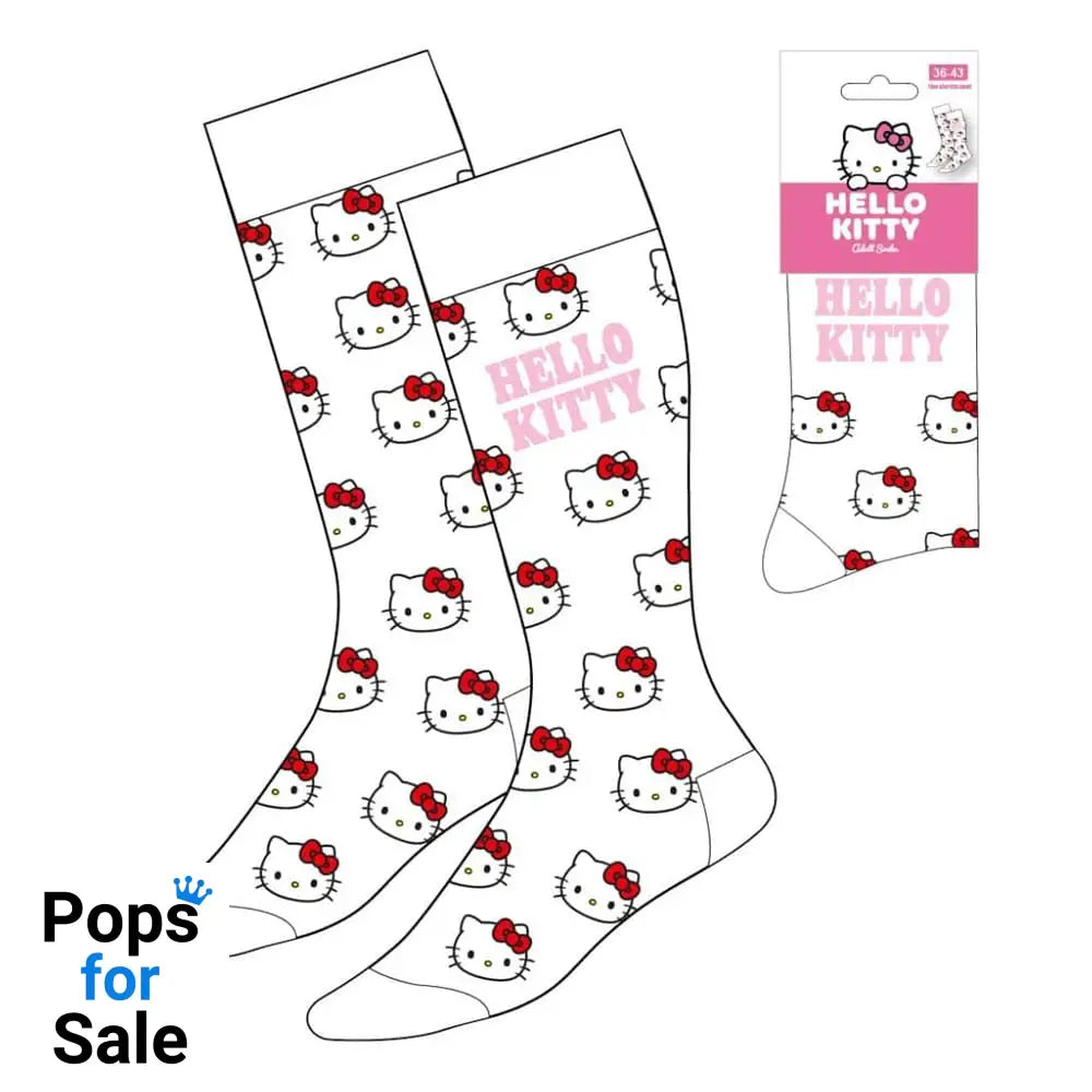 Sanrio Socks Hello Kitty Face White 36-43