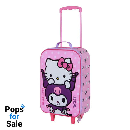 Sanrio Soft 3D Trolley Suitcase Hello Kitty Playful Pink 52 cm