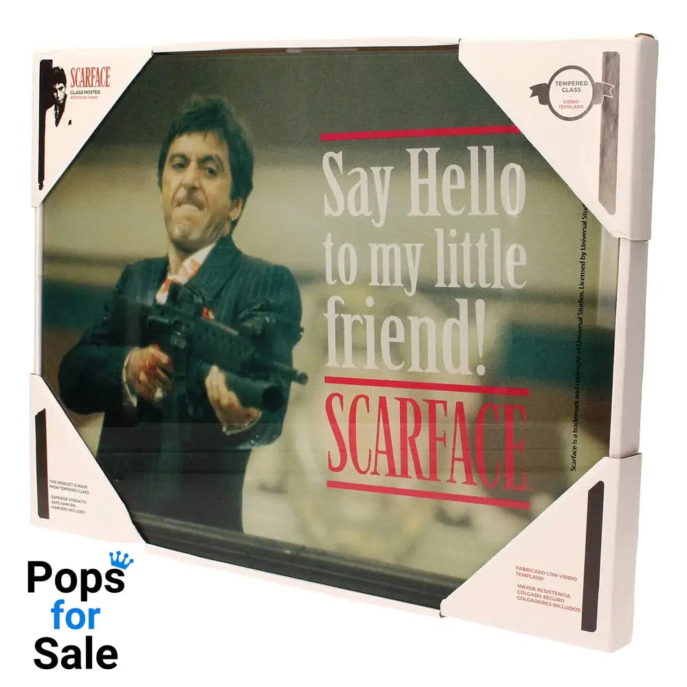 Scarface Glass Poster Say Hello 40 x 30 cm