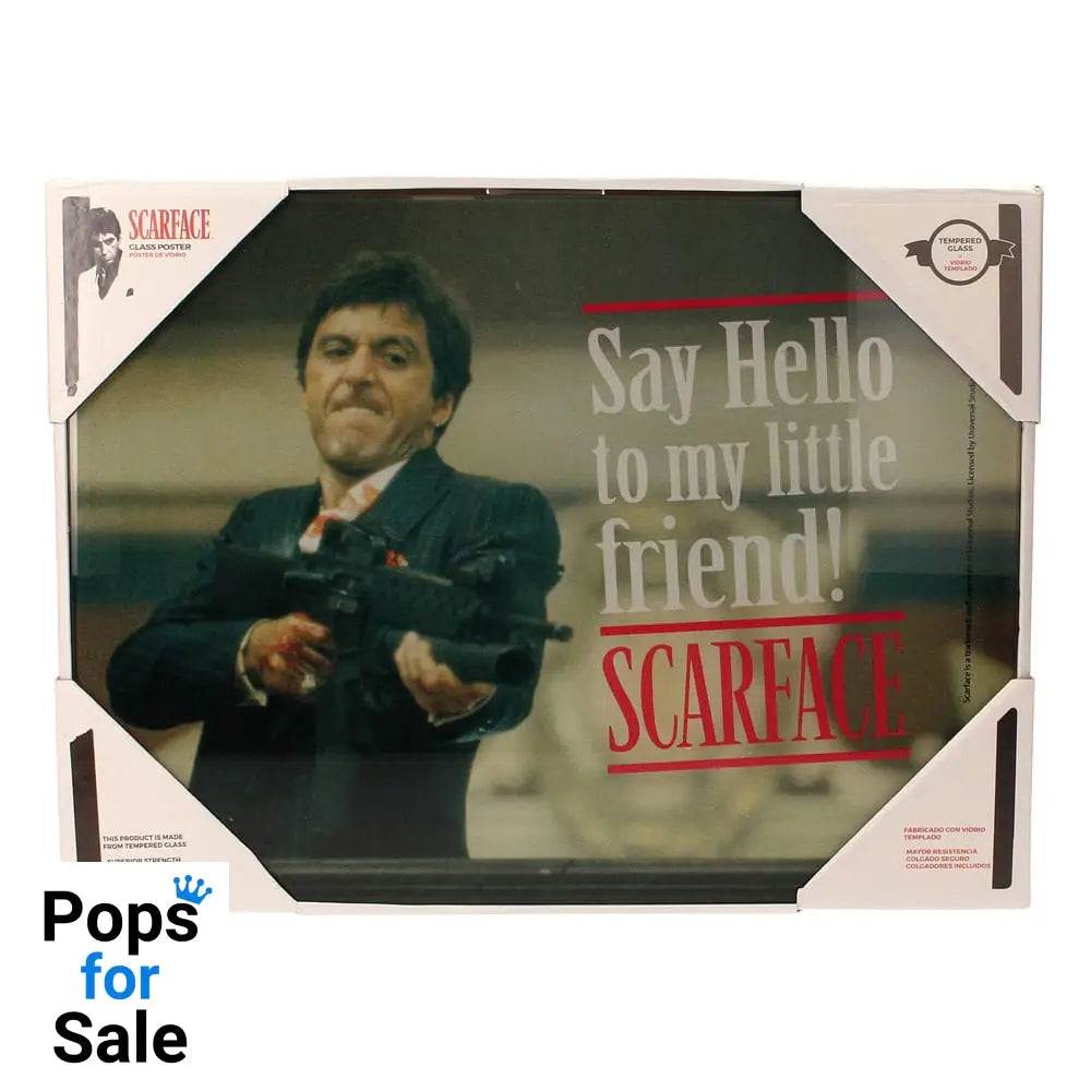 Scarface Glass Poster Say Hello 40 x 30 cm