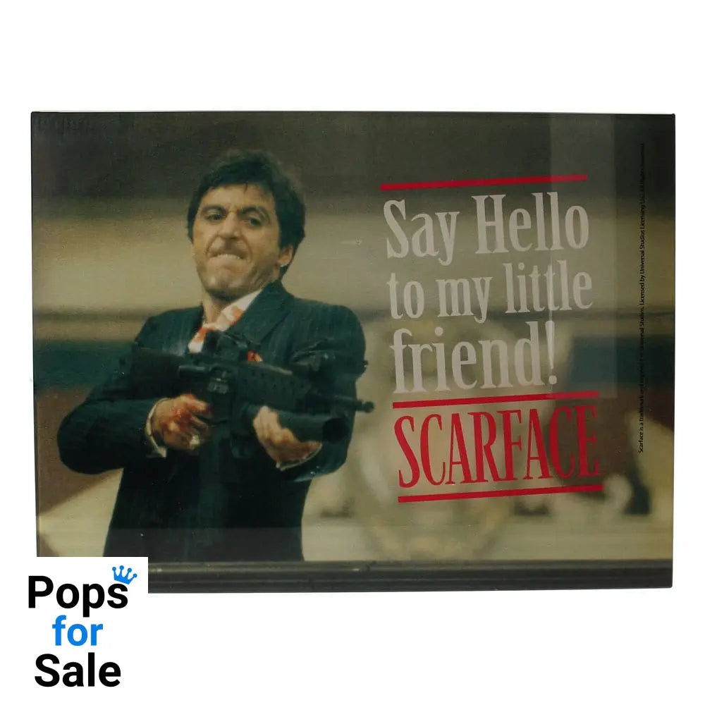 Scarface Glass Poster Say Hello 40 x 30 cm