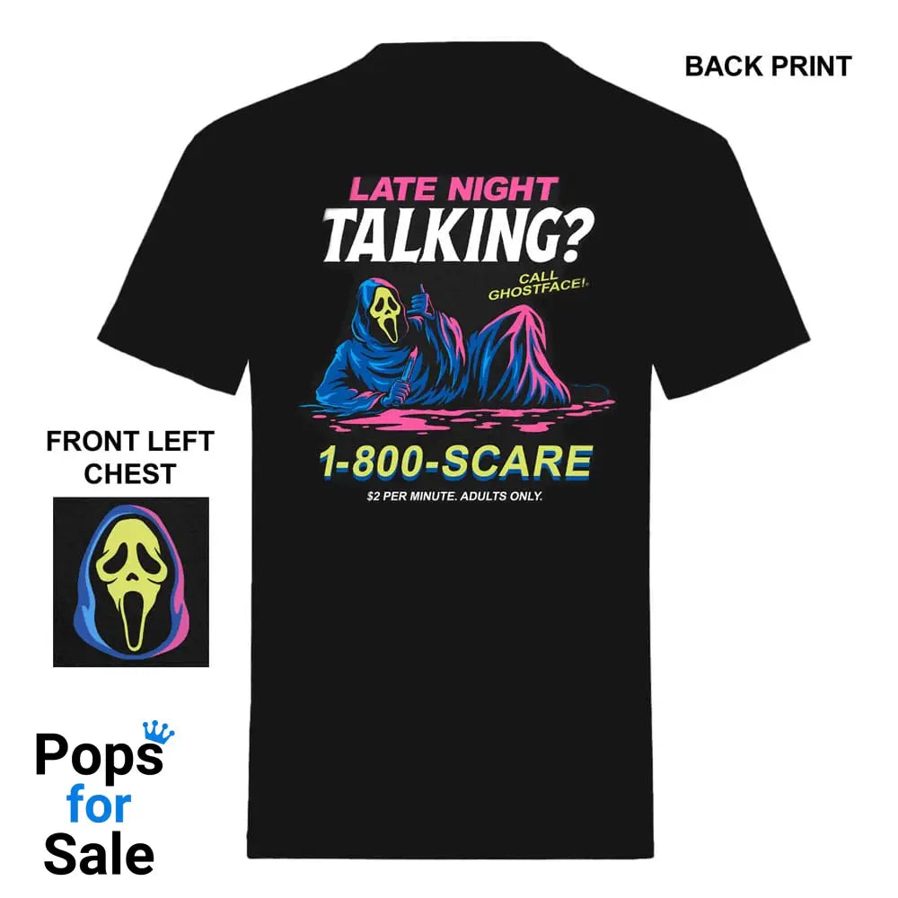 Scream T-Shirt Ghost Face Late Night Talking  Size L