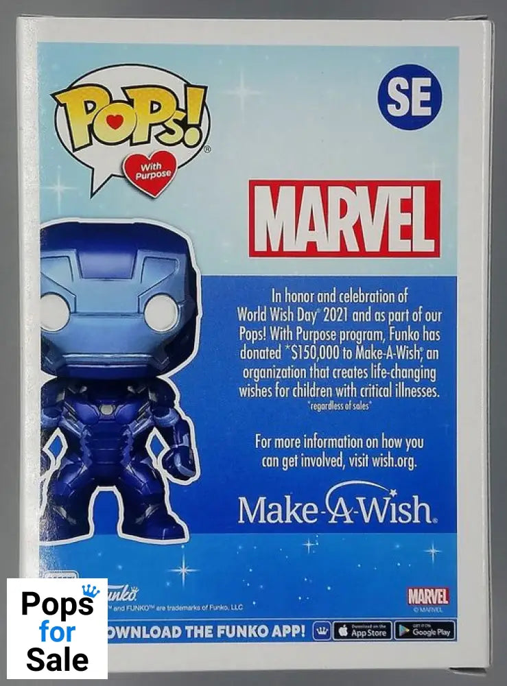 #SE Iron Man (Make A Wish) Metallic - Marvel CA Civil War Funko POP