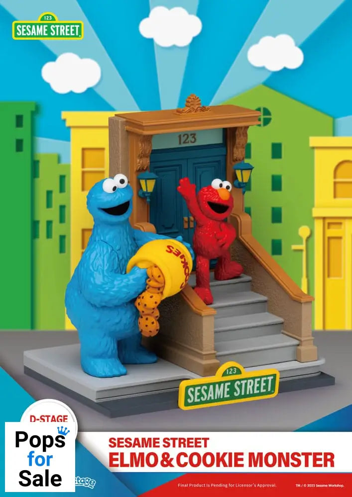 Sesame Street D-Stage PVC Statue Elmo & Cookie Monster 11 cm
