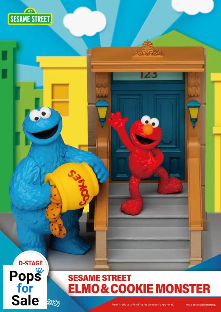 Sesame Street D-Stage PVC Statue Elmo & Cookie Monster 11 cm