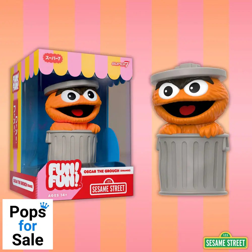 Sesame Street FUN! FUN! Vinyl Action Figure Oscar the Grouch (Orange) 13 cm