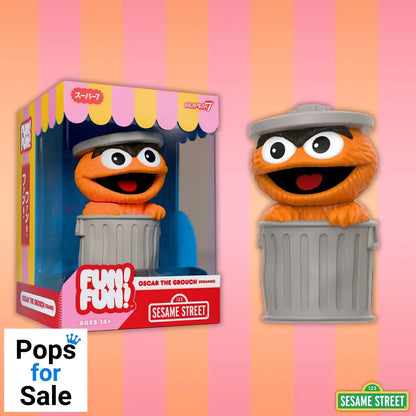Sesame Street FUN! FUN! Vinyl Action Figure Oscar the Grouch (Orange) 13 cm