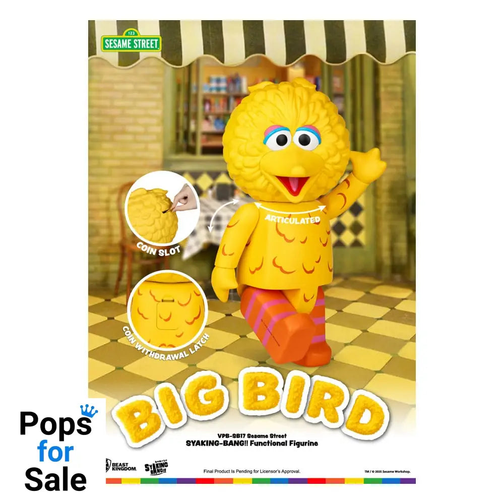 Sesame Street Syaking Bang Series PVC coin bank Big Bird 49 cm