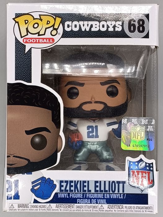 #68 Ezekiel Elliott (White) - NFL Dallas Cowboys - Box Damaged Funko POP