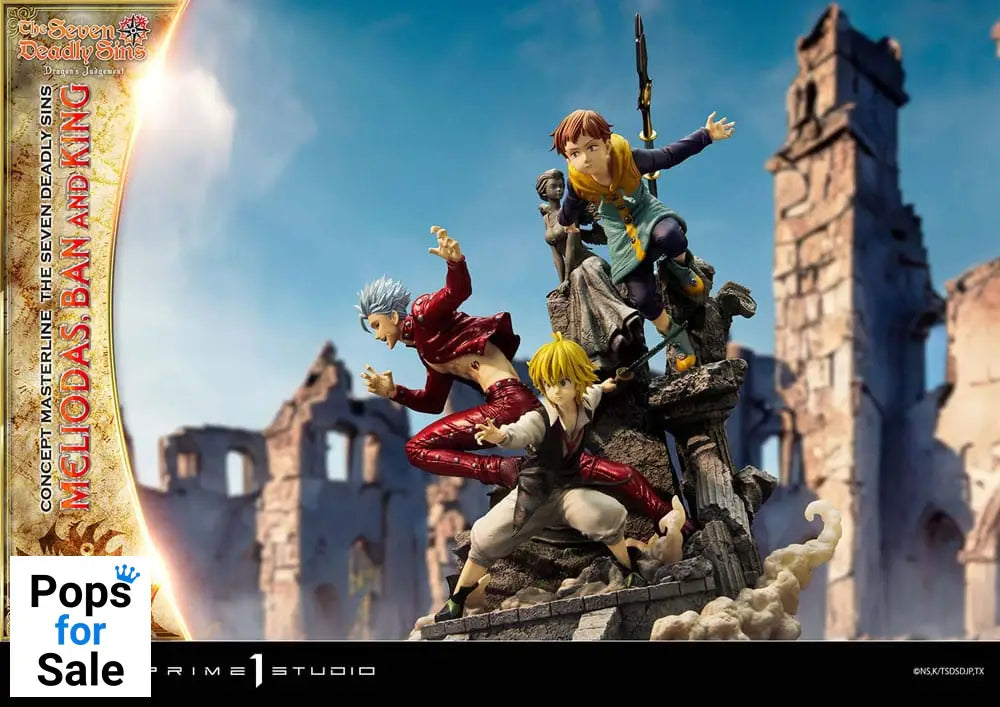 Seven Deadly Sins Concept Masterline Series Statue Meliodas, Ban and King 55 cm