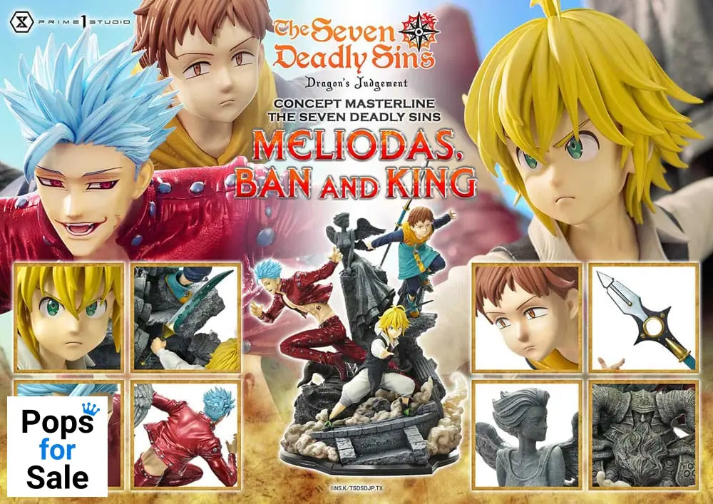 Seven Deadly Sins Concept Masterline Series Statue Meliodas, Ban and King 55 cm