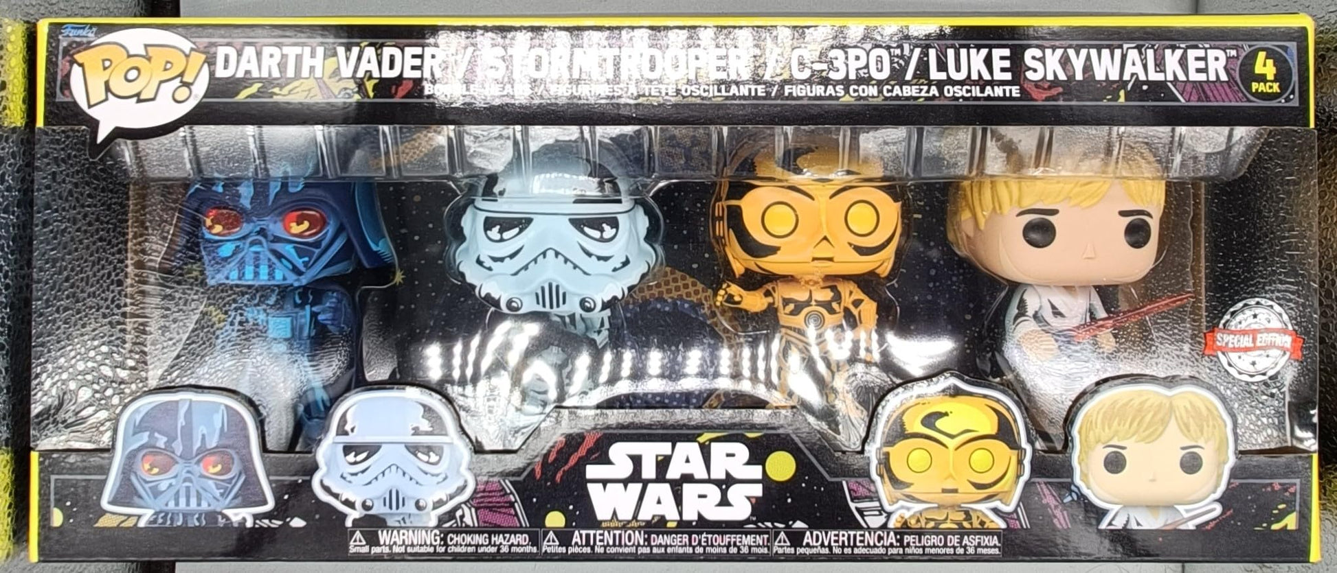 [4 Pack] Darth Vader / Stormtrooper / C-3PO / Luke Skywalker Star Wars Funko POP - Box Damaged