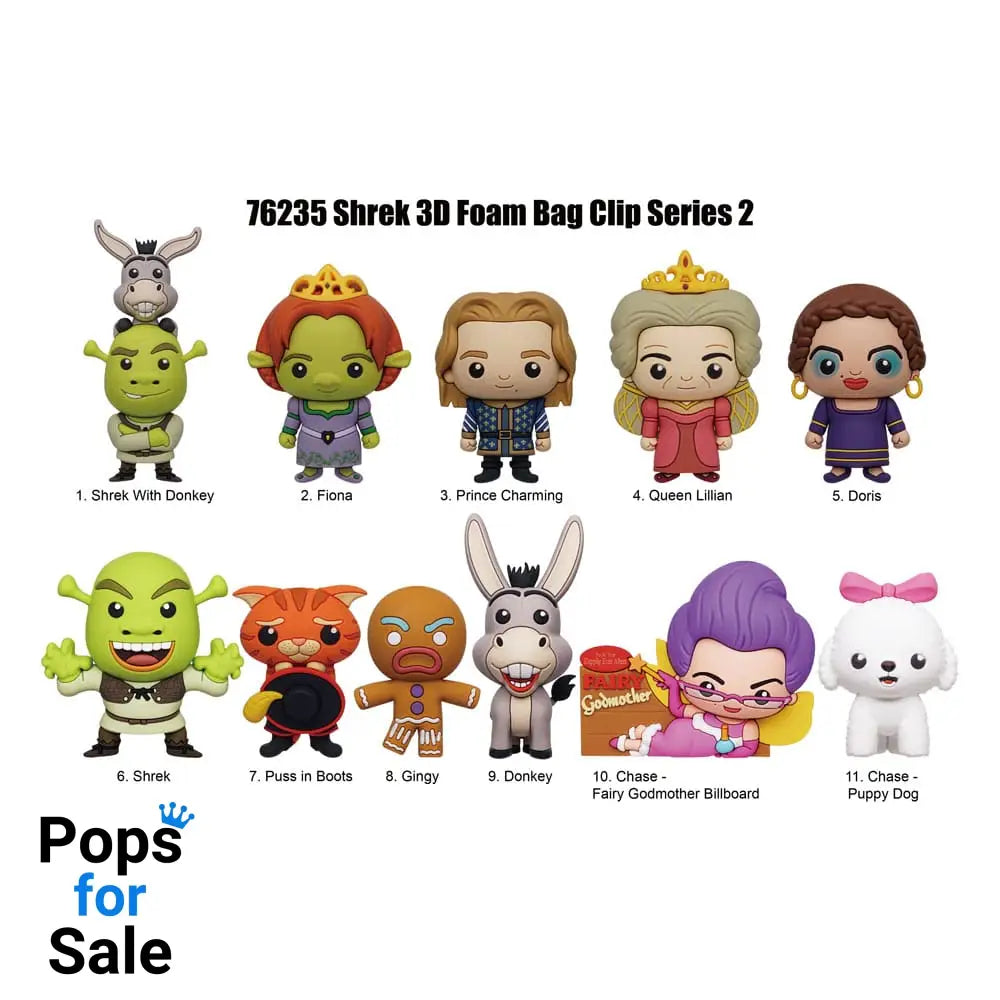 Shrek PVC Bag Clips Series 2 Display (24) Keyrings