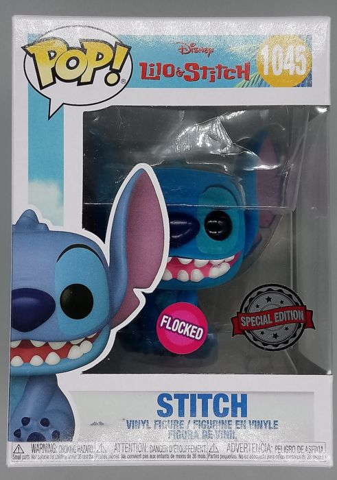 1045 Smiling Seated Stitch Flocked - Disney Lilo & Stitch - Funko POP