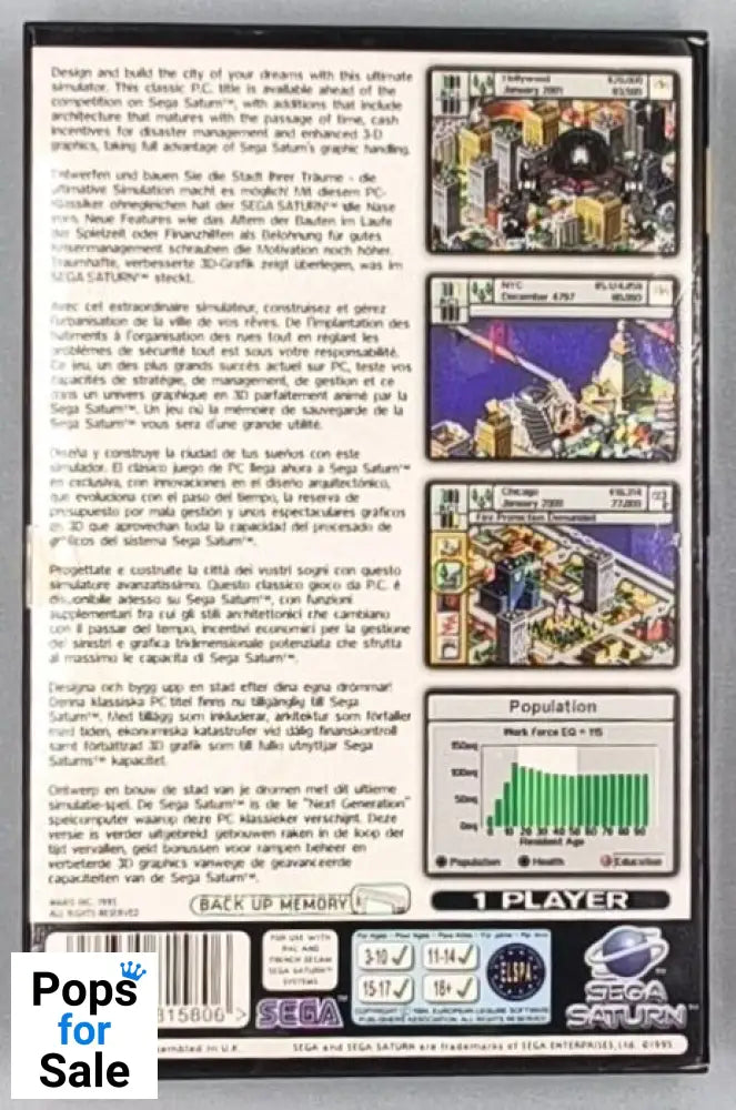 Sim City 2000 for SEGA Saturn