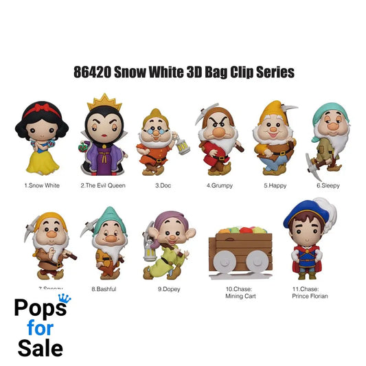 Snow White 3D PVC Bag Clips Classic Series 66 Display (24) Keyrings