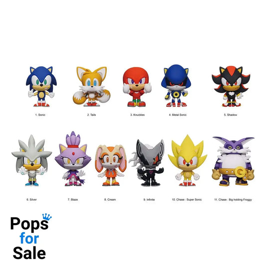 Sonic - The Hedgehog 3D PVC Bag Clips  Series 2 Display (24)