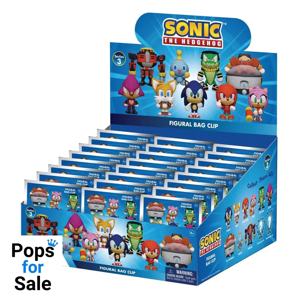 Sonic - The Hedgehog 3D PVC Bag Clips Series 3 Display (24)