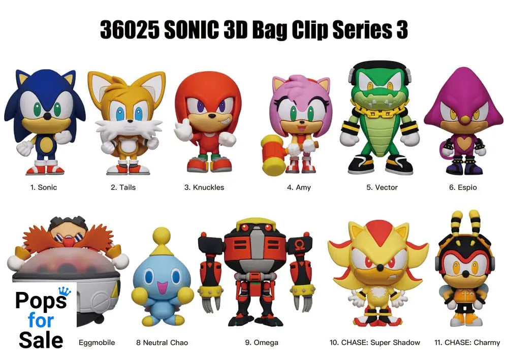 Sonic - The Hedgehog 3D PVC Bag Clips Series 3 Display (24)