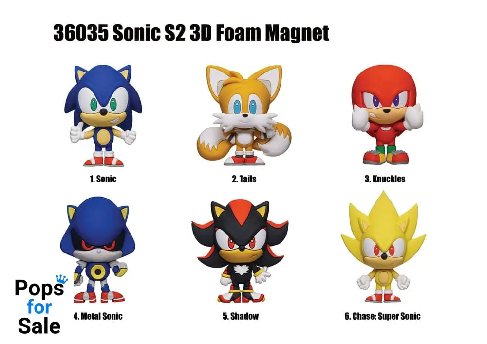 Sonic the Hedgehog blind pack Series 2 Display (12) Magnets