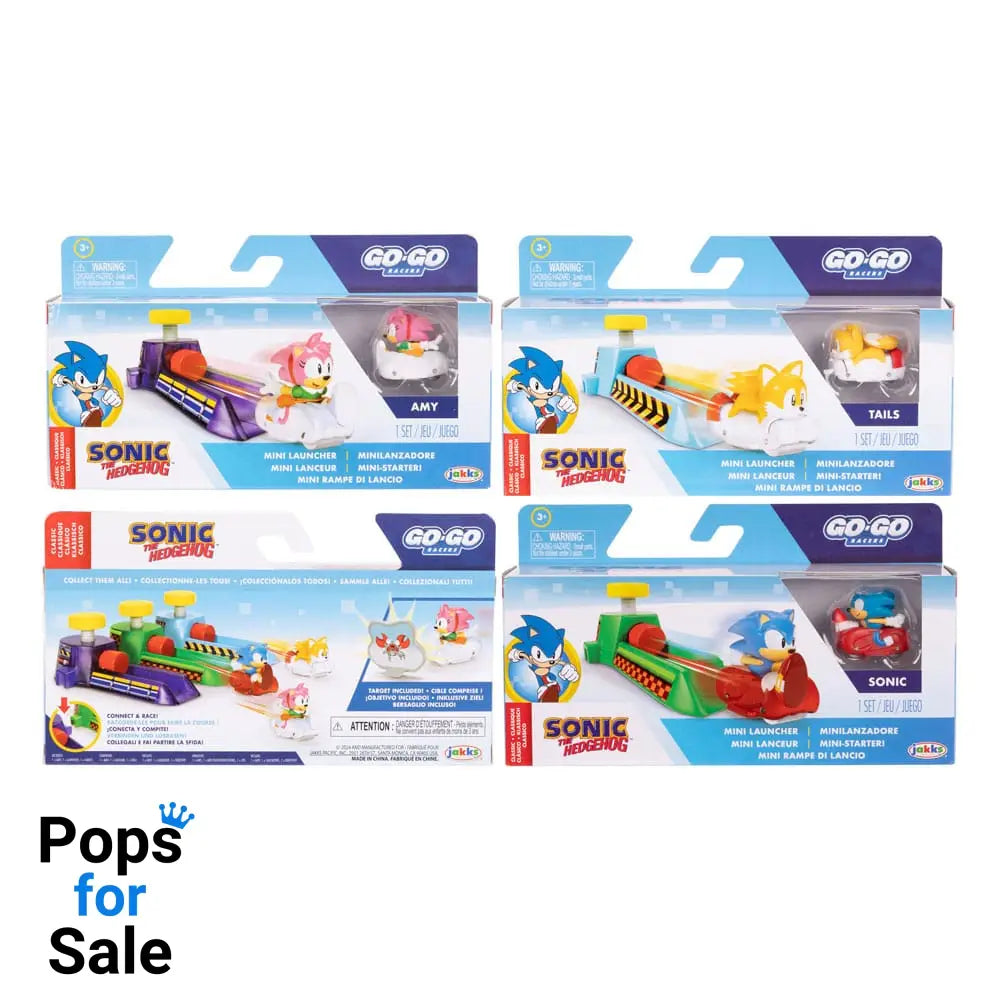 Sonic - The Hedgehog Go Go Racers Vehicles Mini Launching ramps Assortment (4)