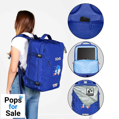Sonic The Hedgehog Mercury Travel Backpack Sega Action Blue Large