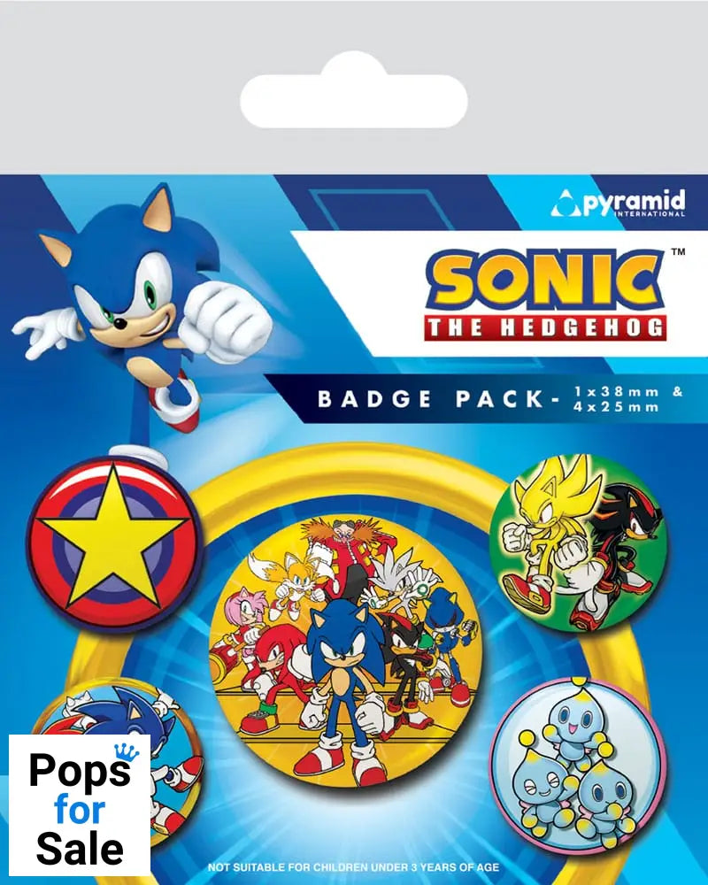 Sonic the Hedgehog Pin-Back Buttons 5-Pack Speed Team