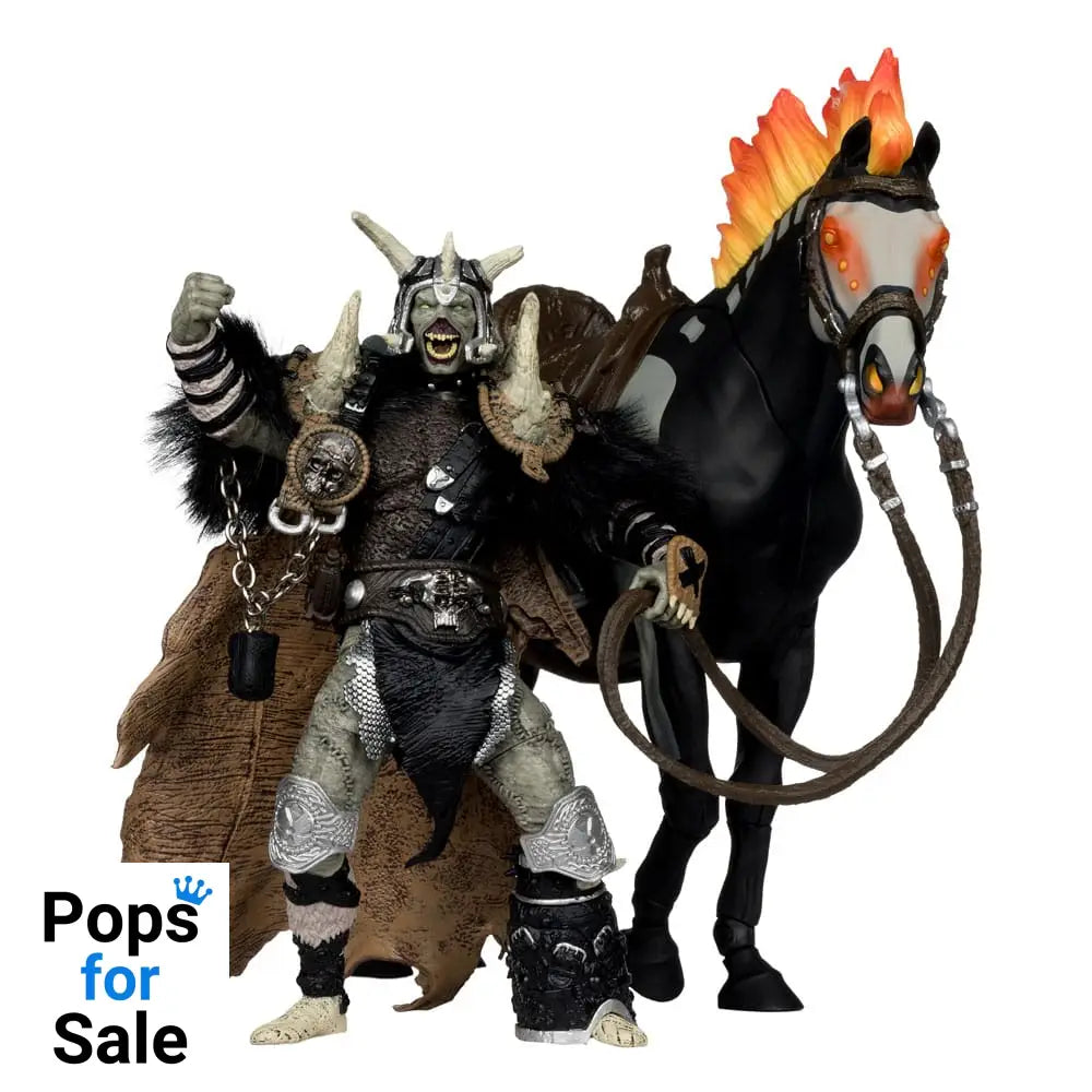 Spawn Action Figure Bloodaxe with Horse (Spawn: The Dark Ages) (McFarlane Toys 30th Anniversary) (Gold Label) 18 cm