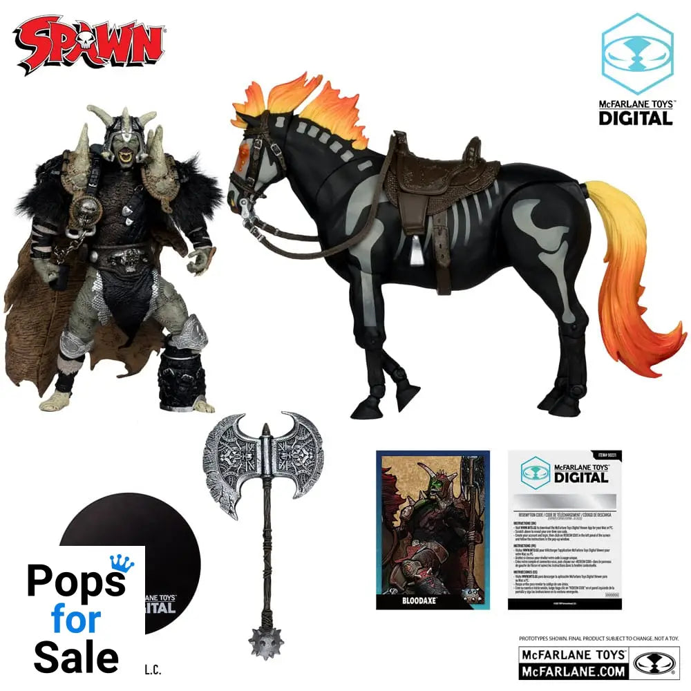 Spawn Action Figure Bloodaxe with Horse (Spawn: The Dark Ages) (McFarlane Toys 30th Anniversary) (Gold Label) 18 cm