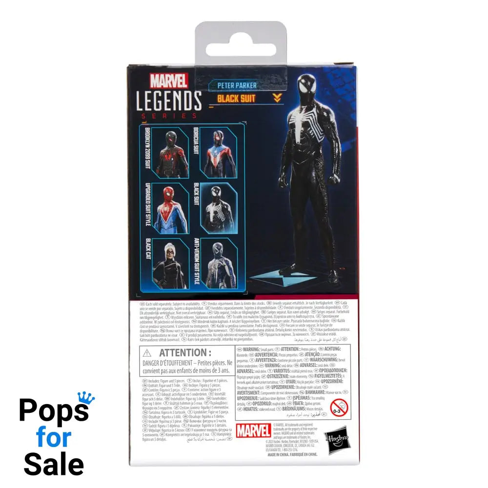Spider-Man 2 Marvel Legends Gamerverse Action Figure Peter Parker (Black Suit) 15 cm