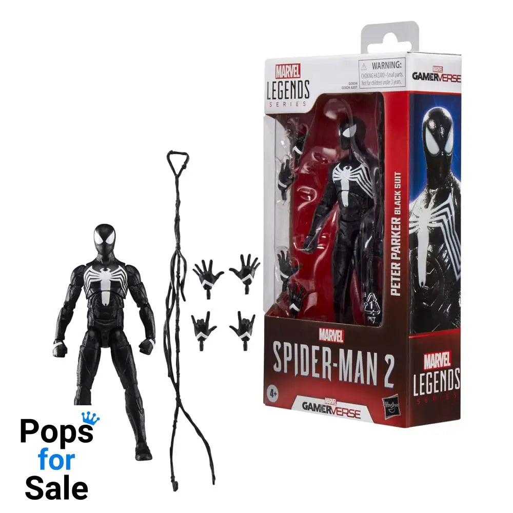 Spider-Man 2 Marvel Legends Gamerverse Action Figure Peter Parker (Black Suit) 15 cm