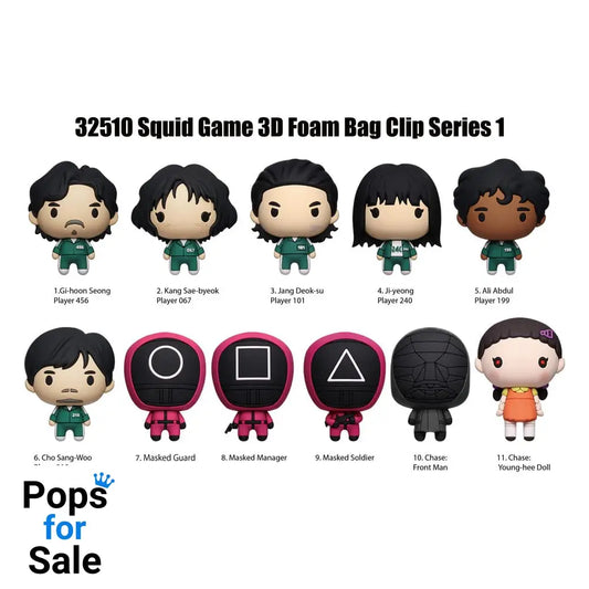 Squid Game 3D PVC Bag Clips Series 1 Display (24)