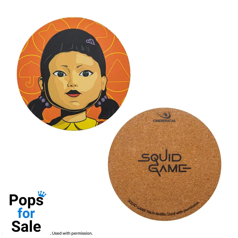 Squid Game Coaster 4-Pack Glasses & Coasters