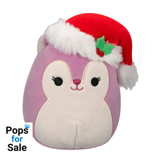 Squishmallows Plush Figure Allina the Plum Squirrel with Santa Hat 12 cm