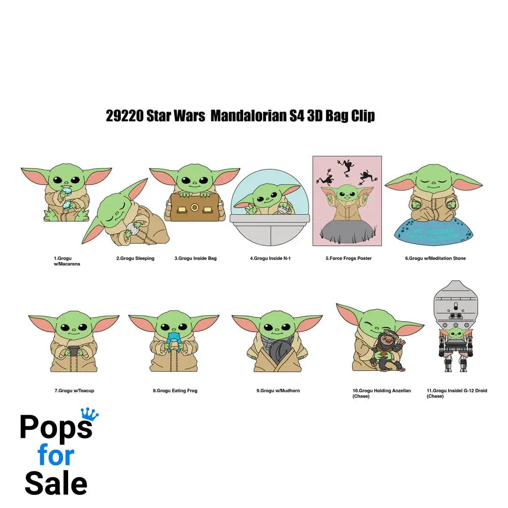 Star Wars 3D Foam Bag Clips Best of Grogu Series 1 Display (24)