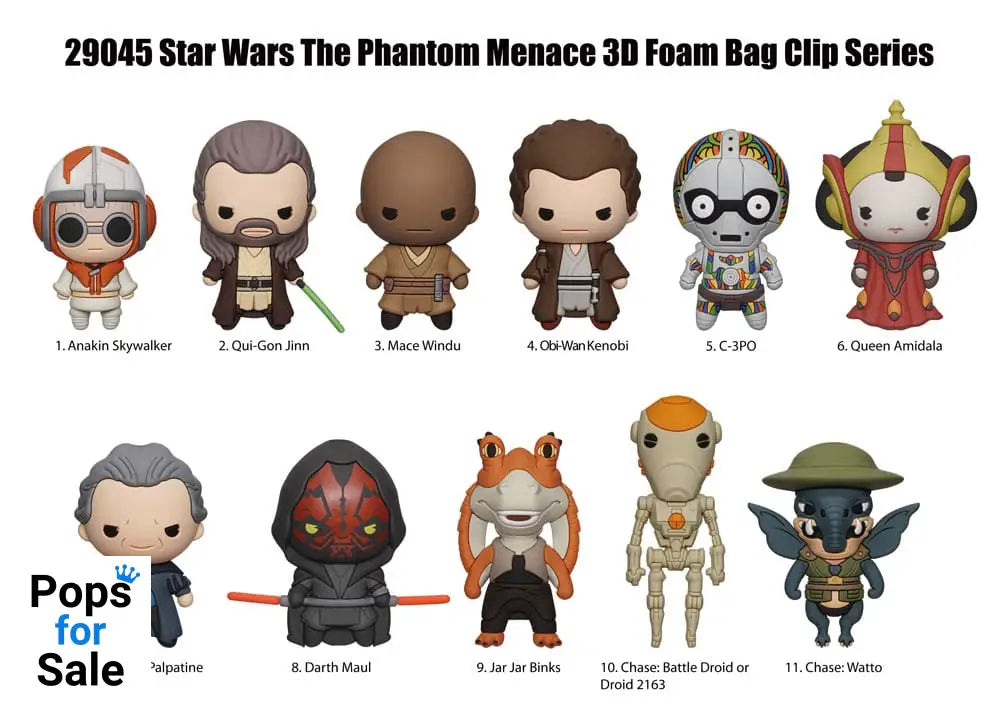 Star Wars  3D PVC Bag Clips The Phantom Menace Display (24)