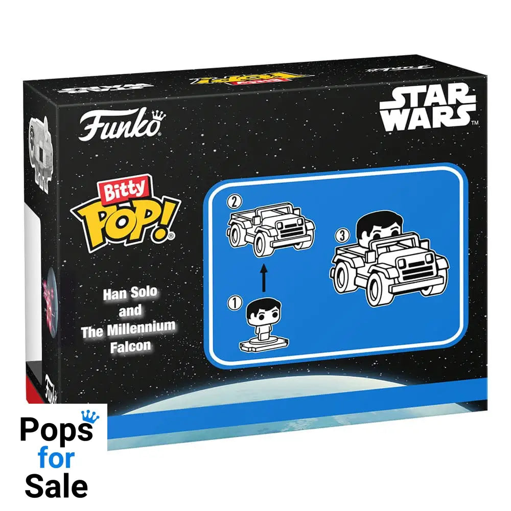 Star Wars Bitty POP! Rides Vinyl Figure Display Han Solo w/Millenium Falcon 2,5 cm