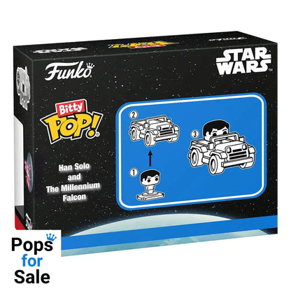 Star Wars Bitty POP! Rides Vinyl Figure Display Han Solo w/Millenium Falcon 2,5 cm