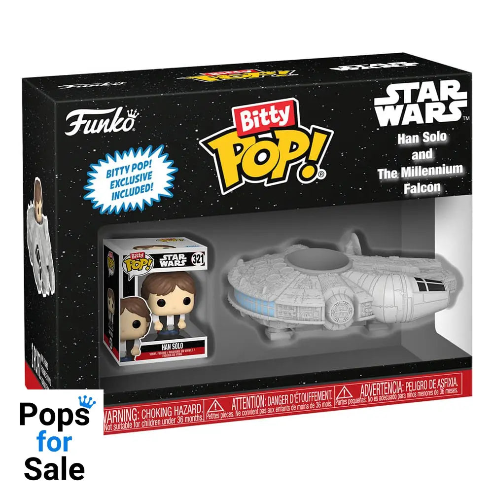 Star Wars Bitty POP! Rides Vinyl Figure Display Han Solo w/Millenium Falcon 2,5 cm