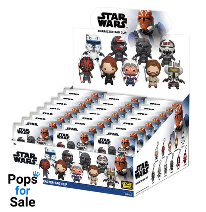 Star Wars Clone Wars 3D PVC Bag Clips  Series 4 Display (24)