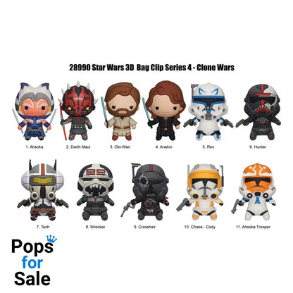 Star Wars Clone Wars 3D PVC Bag Clips Series 4 Display (24) Keyrings