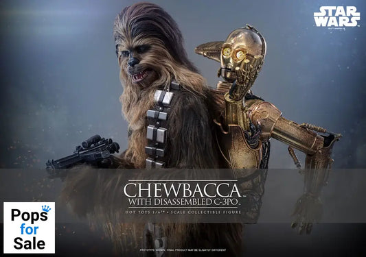 Star Wars Episode V Movie Masterpiece Action Figure 1/6 Chewbacca with Disassembled C-3PO 36 cm