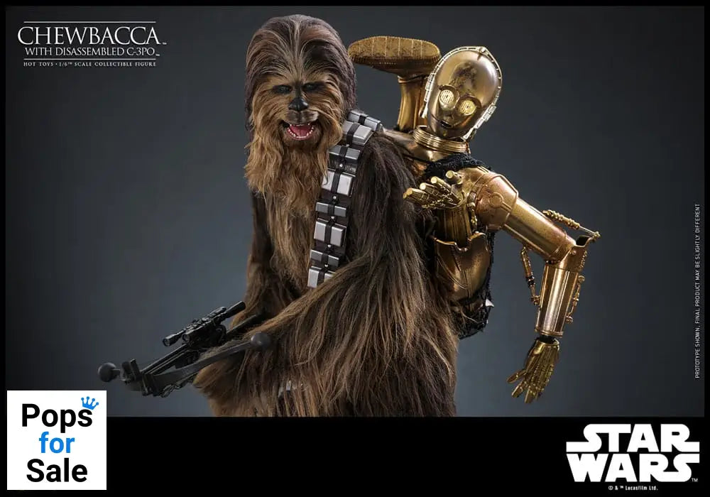 Star Wars Episode V Movie Masterpiece Action Figure 1/6 Chewbacca with Disassembled C-3PO 36 cm