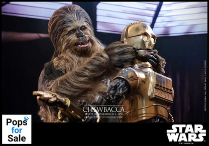 Star Wars Episode V Movie Masterpiece Action Figure 1/6 Chewbacca with Disassembled C-3PO 36 cm