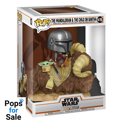 Star Wars The Mandalorian POP! Deluxe Vinyl Figure The Mandalorian on Wantha with Child in Bag 9 cm