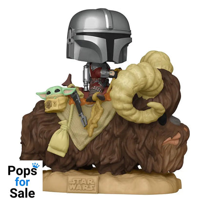 Star Wars The Mandalorian POP! Deluxe Vinyl Figure The Mandalorian on Wantha with Child in Bag 9 cm