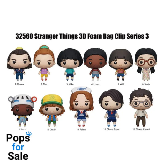 Stranger Things 3D PVC Bag Clips Series 3 Display (24) Keyrings