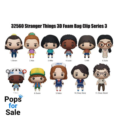 Stranger Things 3D PVC Bag Clips Series 3 Display (24) Keyrings