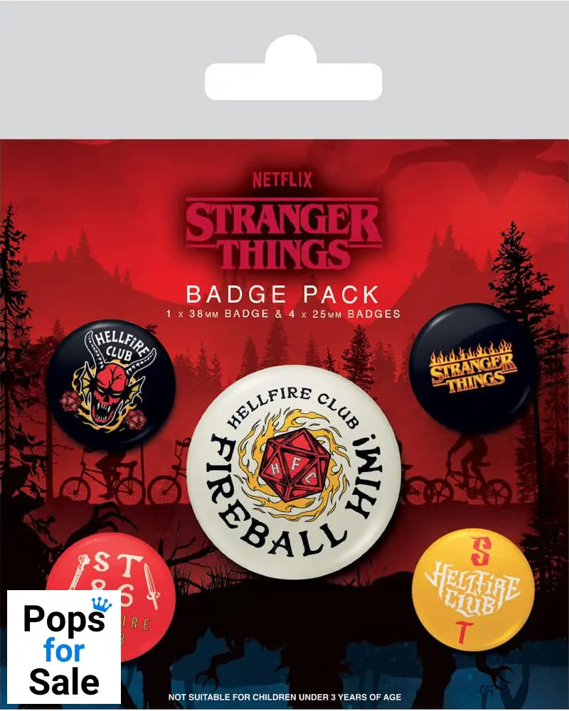 Stranger Things 4 Pin-Back Buttons 5-Pack Hellfire Club
